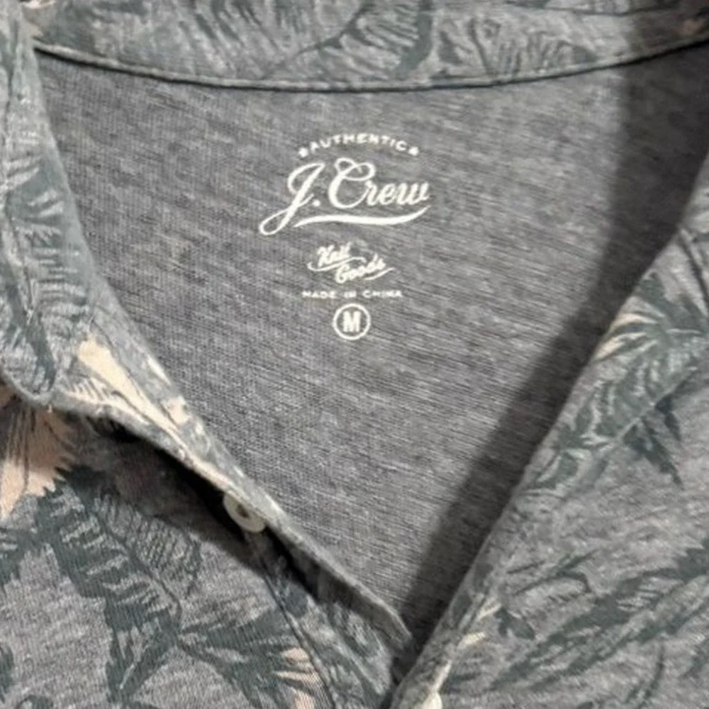 J‎ Crew Men's Tropical Leaf Print Polo Shirt Size Medium